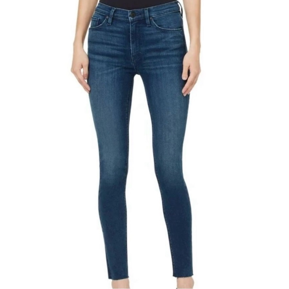 Hudson Barbara Loyalty Dark Blue High Rise Super Skinny Ankle Jeans, Size 29